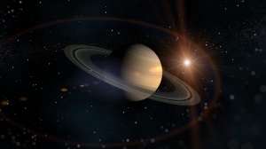 Saturn in sunlight